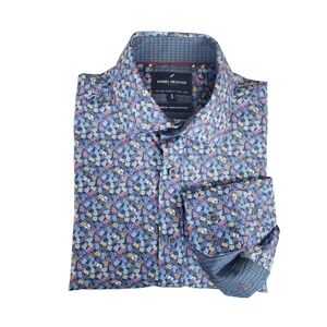 NEW Daniel Hechter Long Sleeve 100% Cotton Shirt Non-Iron Multicolour